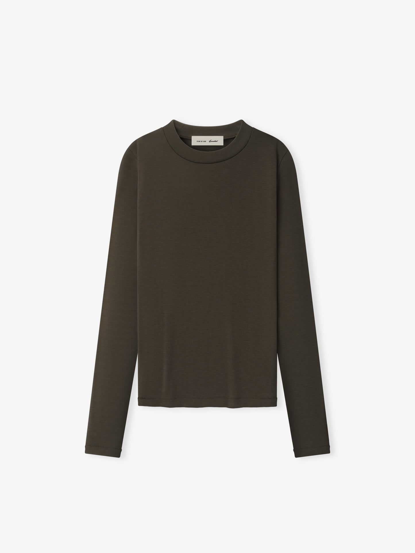 Womens Rib Fitted Long Sleeve Tee